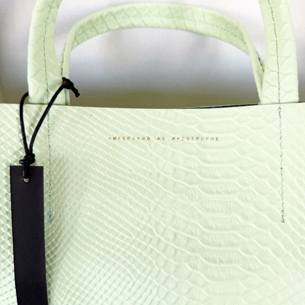 NWT Ampersand As Apostrophe Mint Python Textured Half Tote - Picture 4 of 12